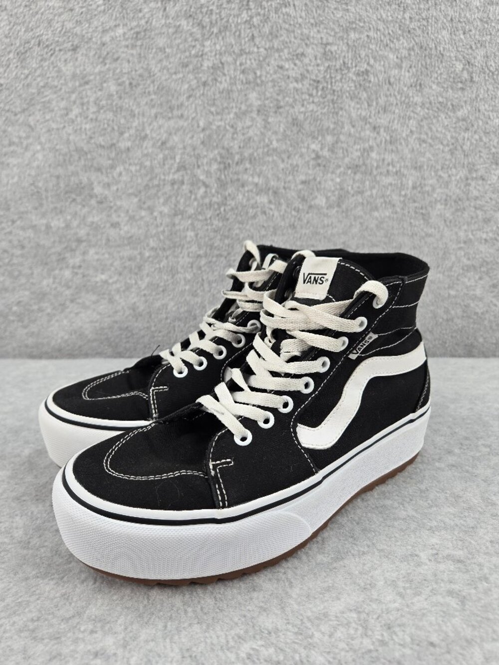 Vans Filmore Hi Tapered Platform Shoes Womens 9 Black White Skate Sk8 Sneakers